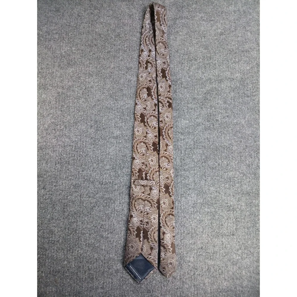 Hart Schaffner Marx Brown Paisley Men's Necktie Classic Dress Business Tie
